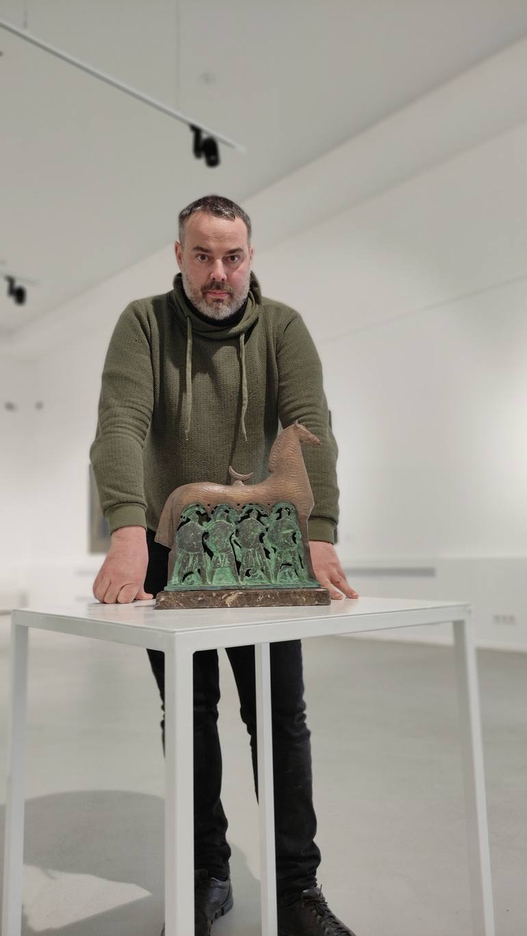 Original Abstract Expressionism Horse Sculpture by Sergei Oganov