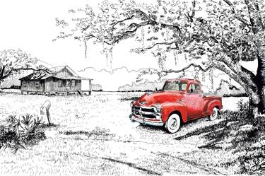 Print of Documentary Automobile Drawings by Kenan Sarı