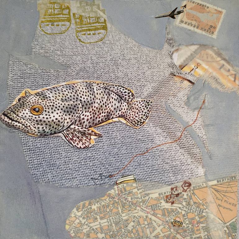 Original Conceptual Fish Painting by Karin Schäfer