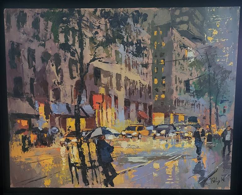 Original Contemporary Cities Painting by Nikoletta Kiraly