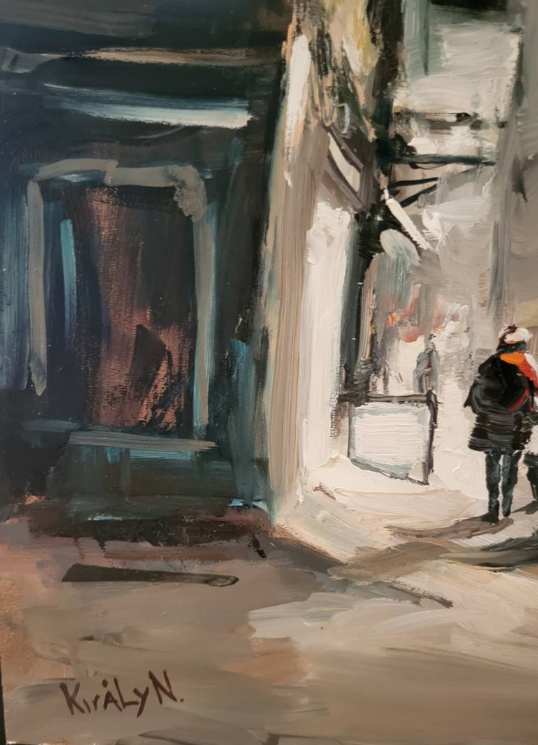 Original Contemporary Cities Painting by Nikoletta Kiraly