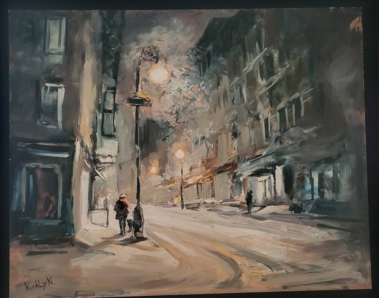 Original Contemporary Cities Painting by Nikoletta Kiraly
