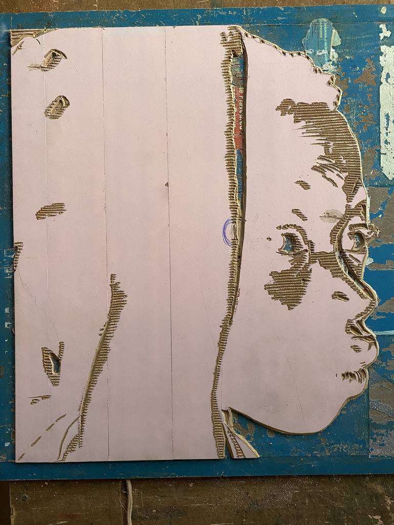 Original Expressionism Portrait Printmaking by tosin oyeniyi