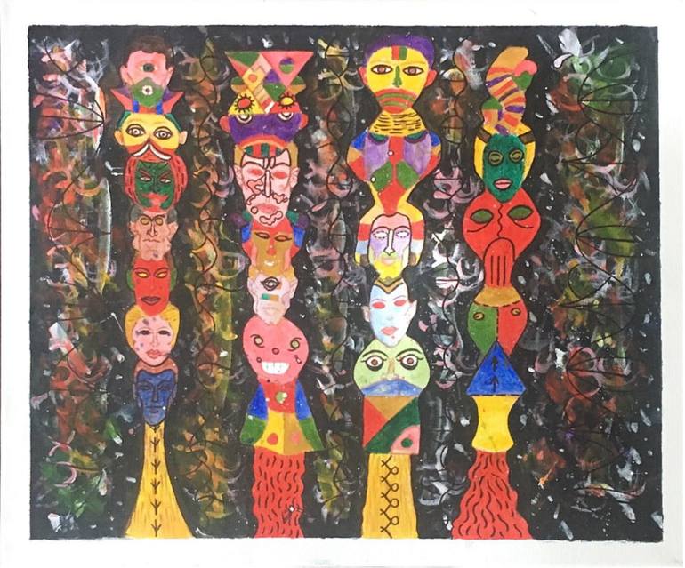 Original Abstract Expressionism Abstract Painting by Jayant Avva