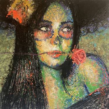 Original Expressionism Women Painting by Erick Nogueda