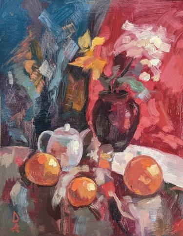 Still Life with Flowers and Oranges thumb