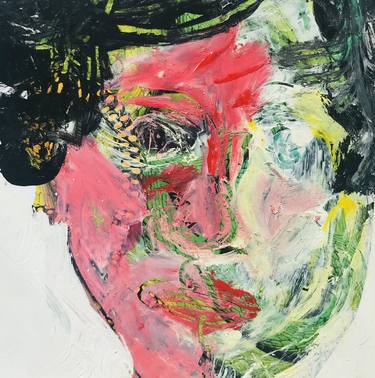 Original Abstract Portrait Painting by Véronique Van Der Wielen