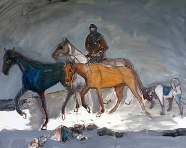 Original Figurative Horse Paintings by Hans Heiner Buhr