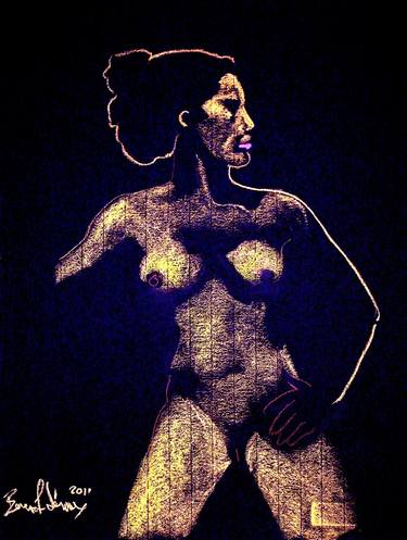 Original Figurative Nude Drawings by Benoit Leroux