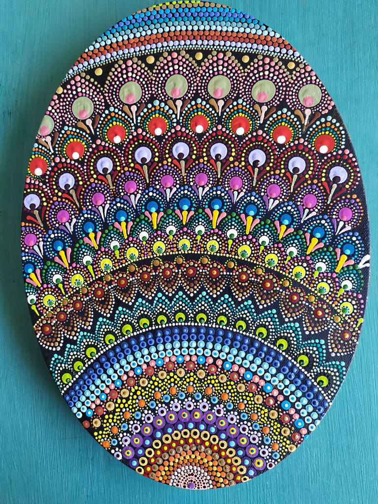 Original Other Abstract Painting by Dreams Made Of Dots Pointillism Mandalas And Dotted Art