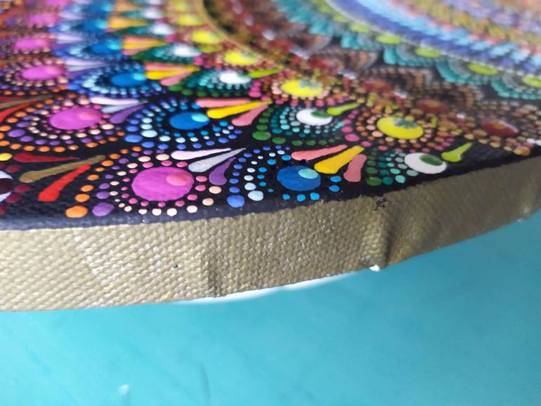 Original Other Abstract Painting by Dreams Made Of Dots Pointillism Mandalas And Dotted Art