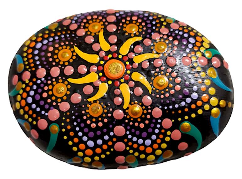 Hand Made Home Dot Art Painted Stones Extra Large Hand Painted Mandala Stone Meditation Stone Decorative Gifts Unique