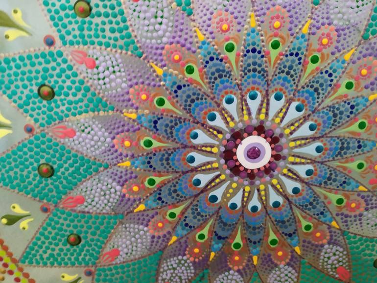 Original Conceptual Abstract Painting by Dreams Made Of Dots Pointillism Mandalas And Dotted Art