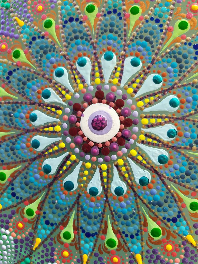 Original Conceptual Abstract Painting by Dreams Made Of Dots Pointillism Mandalas And Dotted Art