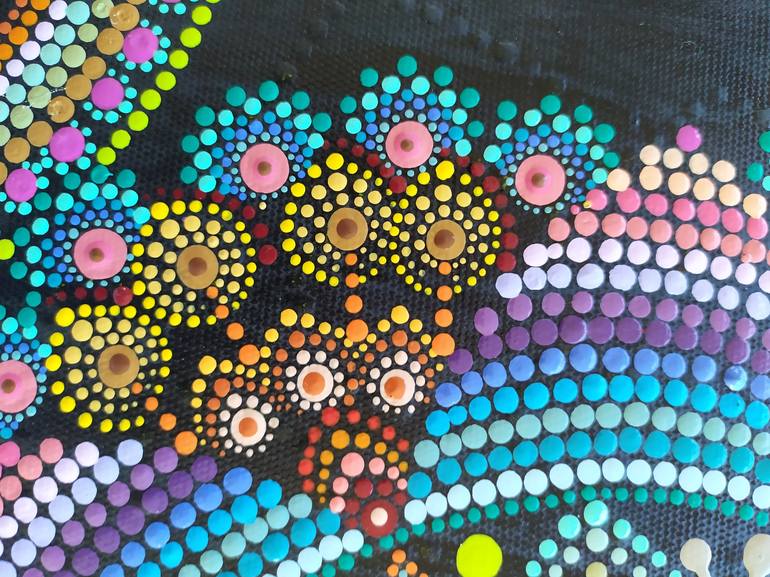 Original Abstract Painting by Dreams Made of Dots Pointillism Mandalas and Dotted Art