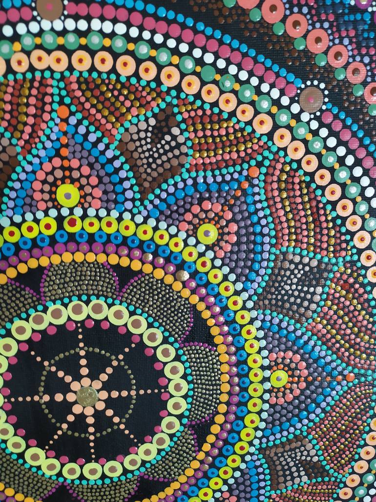 Original Abstract Expressionism Abstract Painting by Dreams Made Of Dots Pointillism Mandalas And Dotted Art