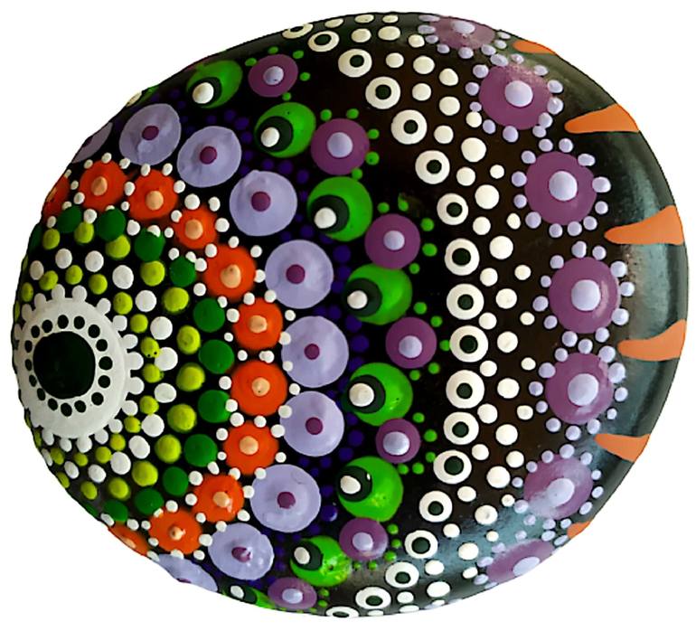 Original Art Deco Abstract Painting by Dreams Made of Dots Pointillism Mandalas and Dotted Art