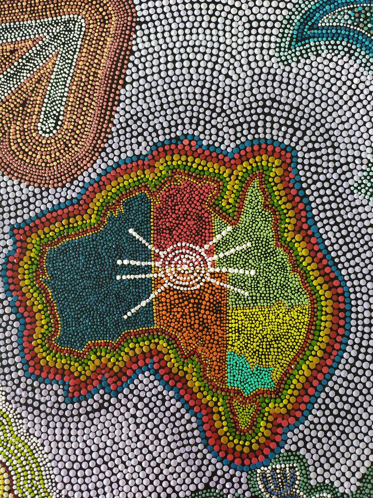 Original Abstract Expressionism Abstract Painting by Dreams Made Of Dots Pointillism Mandalas And Dotted Art