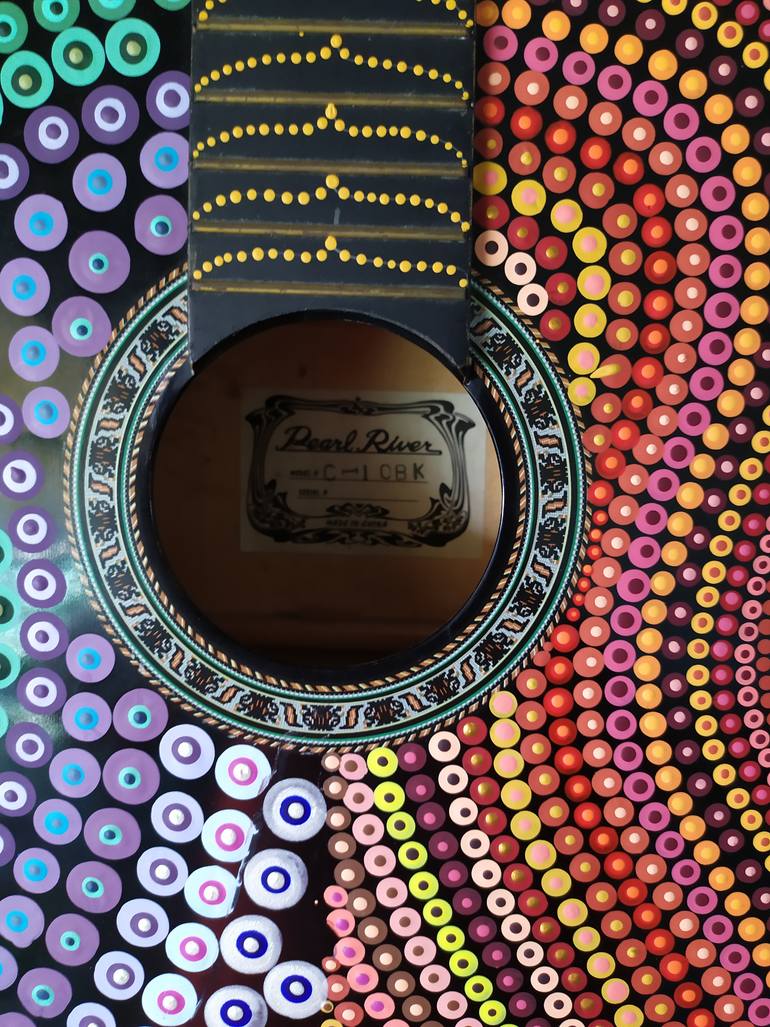 Original Art Deco Abstract Painting by Dreams Made Of Dots Pointillism Mandalas And Dotted Art