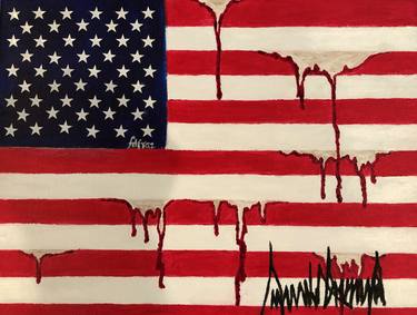 Original Abstract Expressionism Political Paintings by Floyd Frazier