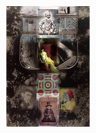 Original Figurative People Collage by Ehud Oren