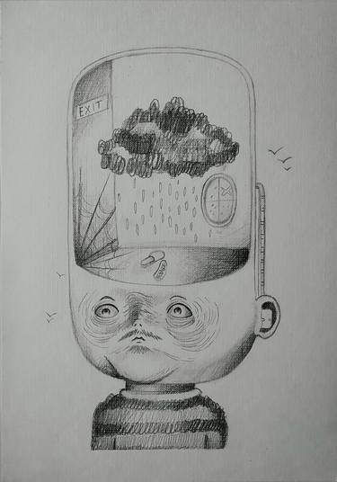Print of Surrealism Portrait Drawings by Tomiris Belfagoro