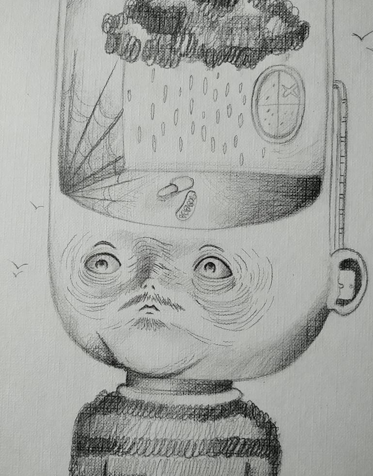 Original Surrealism People Drawing by Tomiris Belfagoro