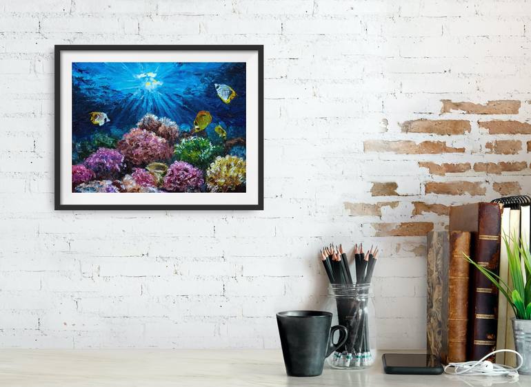 Original Figurative Nature Painting by Olga Belka Underwater Artist
