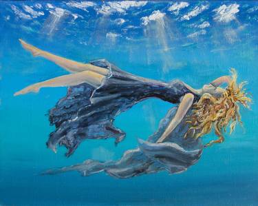 The birth of Black Venus. Original artwork painted underwater. thumb