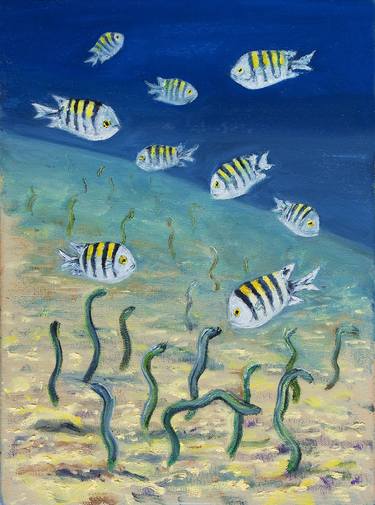 Print of Expressionism Nature Paintings by Olga Belka UNDERWATER Artist