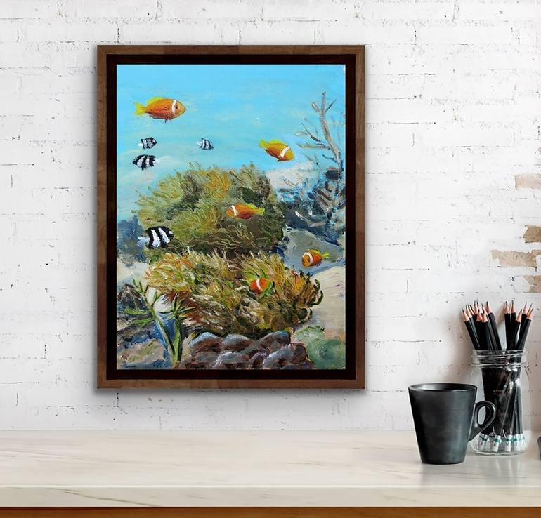 Original Figurative Animal Painting by Olga Belka Underwater Artist