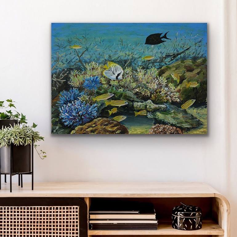 Original Figurative Animal Painting by Olga Belka Underwater Artist