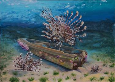 Print of Boat Paintings by Olga Belka UNDERWATER Artist