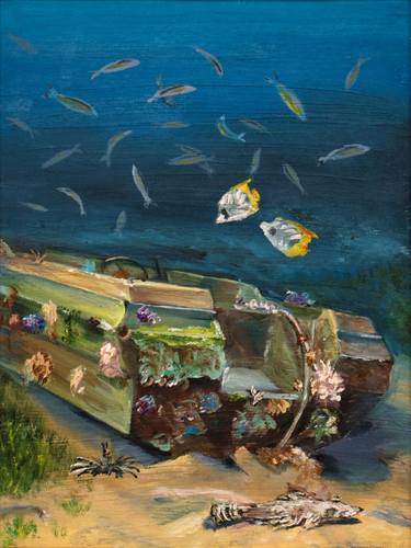 Print of Figurative Boat Paintings by Olga Belka UNDERWATER Artist