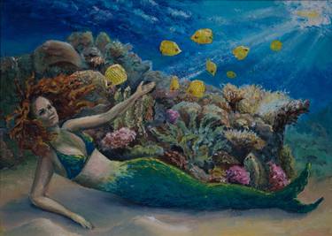 Print of Classical mythology Paintings by Olga Belka UNDERWATER Artist