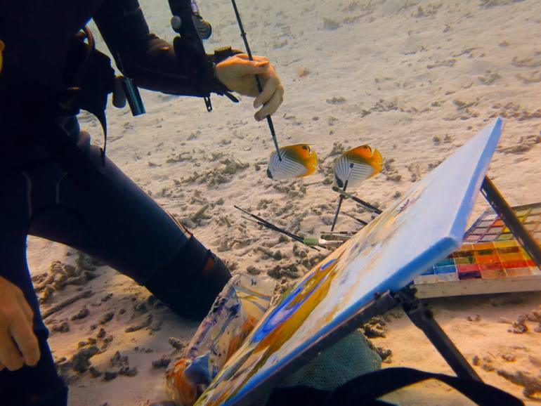 Original Figurative Nature Painting by Olga Belka Underwater Artist