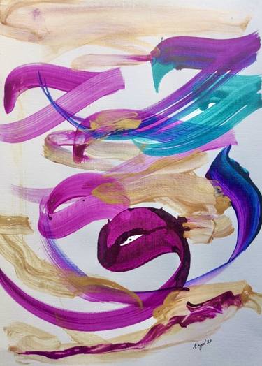 Print of Abstract Calligraphy Paintings by Shazeaa Ingar