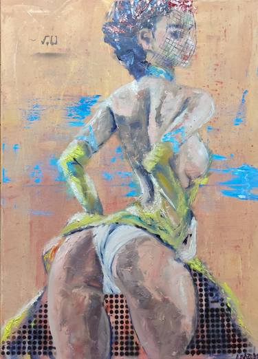 Original Abstract Expressionism Erotic Paintings by Aleksi Kazubski