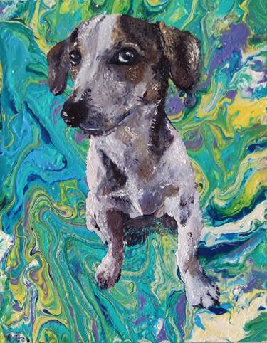 Print of Dogs Paintings by Aleksi Kazubski