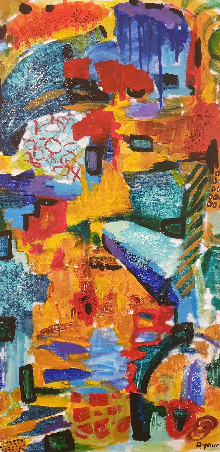 Original Expressionism Abstract Painting by Aynur Cimen