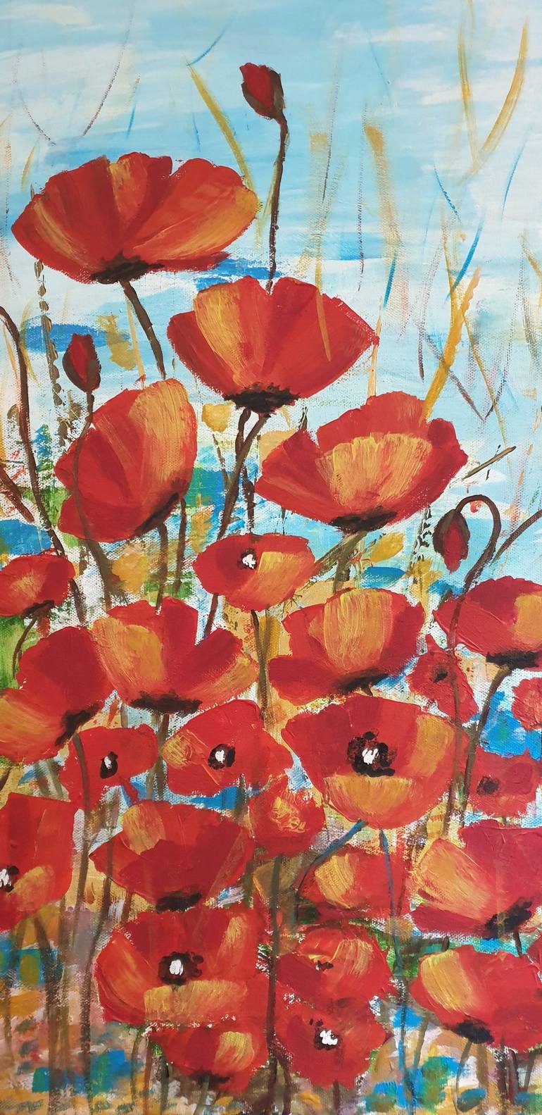 Poppies Painting by Aynur Cimen | Saatchi Art