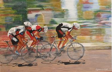Original Fine Art Bicycle Paintings by Aynur Cimen