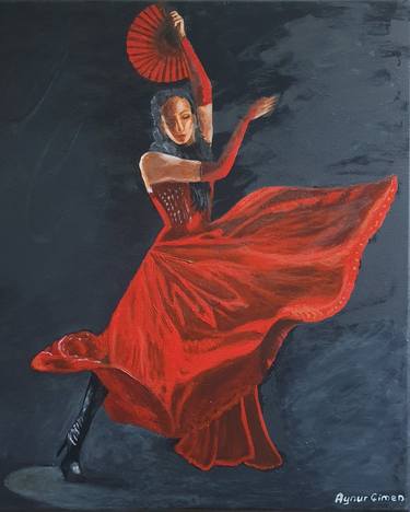 Woman Dancing in Red thumb