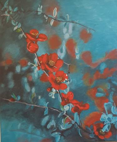 Red flowers in turquoise thumb