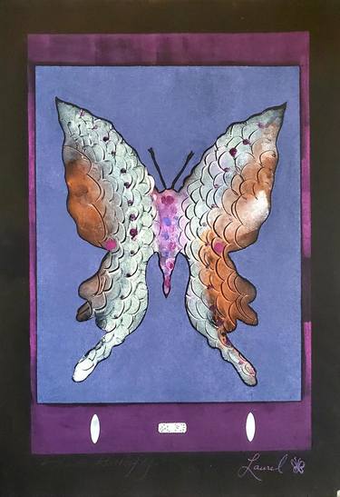 Butterfly with Blue - Limited Edition of 1 thumb