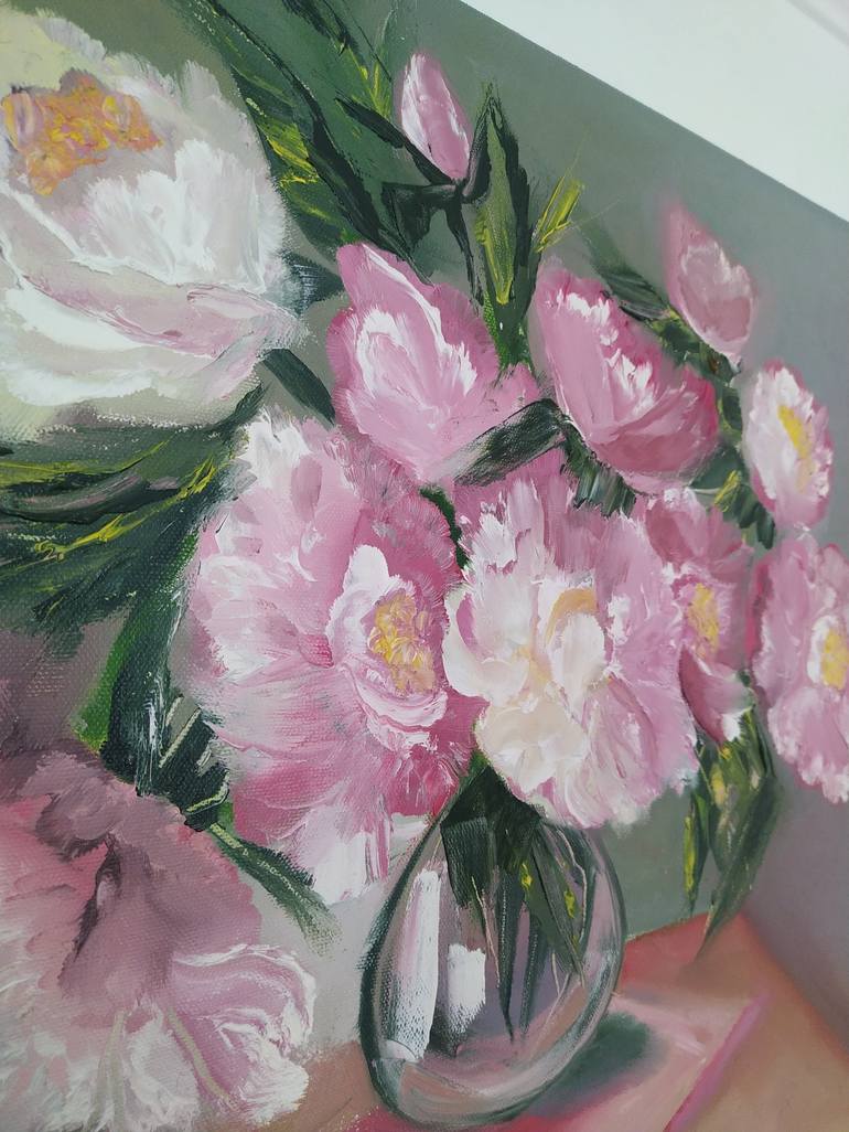 Original Art Deco Floral Painting by Inga Matveeva