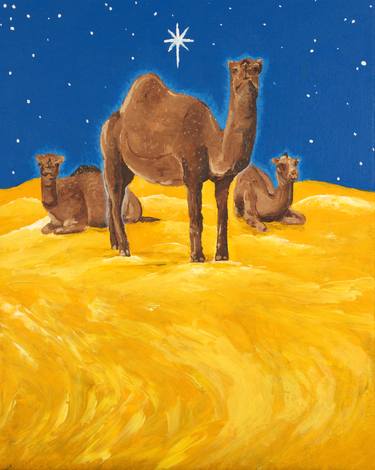 Saatchi Art Artist Christian Baloga; Painting, “Camels Under Star of Bethlehem” #art