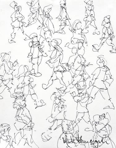 Original Expressionism People Drawings by Mark Krawczynski
