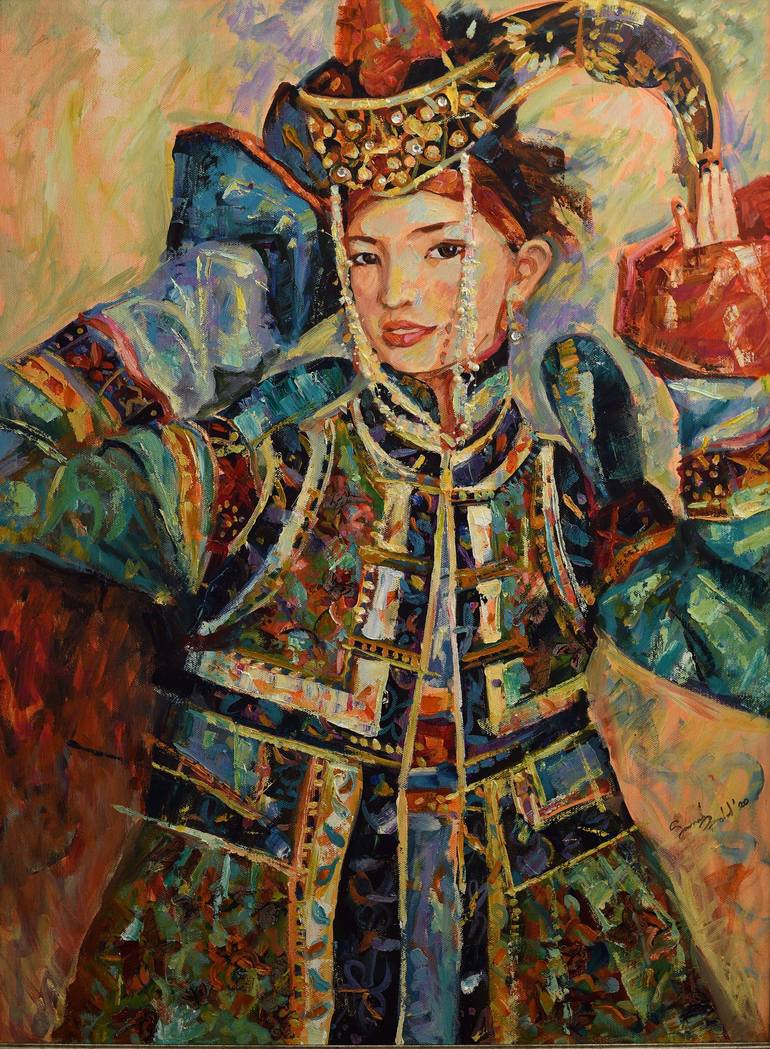 Print of Portraiture Women Paintings by Sarnai Bold