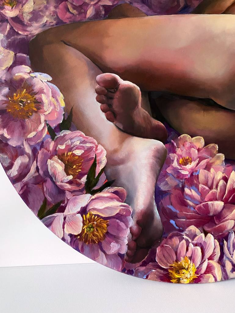 Naked girl in flowers Painting by Anna Limanskaya | Saatchi Art